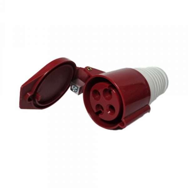 TOMA AEREA INDUSTRIAL ROJA IP 44 CNC 32A 3P+T 380V - Imagen 2